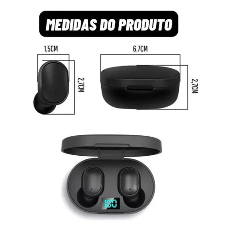 Fone de Ouvido Bluetooth Dual Led 5.0 Airdots Air Wireless - VicenteExpress