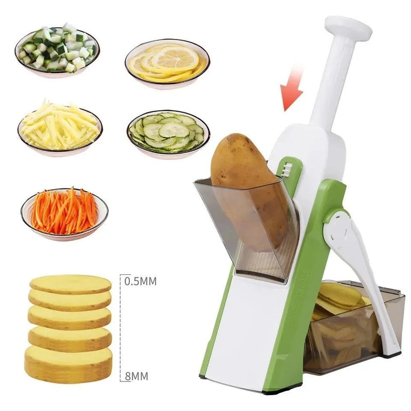 Multifunctional Sly Cutter with 5 Functions: Ideal for Cutting Potatoes, Vegetables and Vegetables with High Quality and Efficiency - VicenteExpress